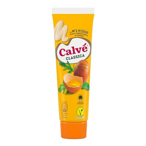 Calvé Mayonnaise classique, format 150 ml, mayonnaise Calvé classique avec huile de tournesol, idéal pour sandwich et canapés, sans conservateurs et sans sucre, sans gluten, végétarien