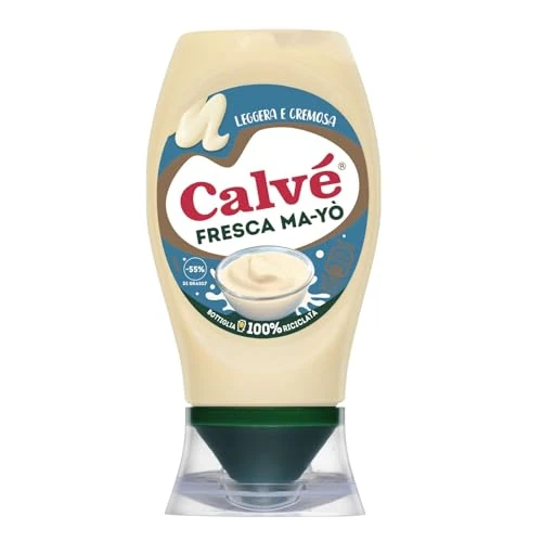 Calvé Ma-Yò Frische Mayonnaise, 250 ml, Mayonnaise mit fettarmen Joghurt und 55% weniger Fett*, ideal für Reissalate, kalte Kartoffeln und Salate