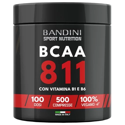 Begrenztes Angebot: Bandini® VERZWEIGTKETTIGE AMINOSÄUREN BCAA 8 1 1 | 500 Tabletten mit fermentierten Aminosäuren, mit Vitamin B1 und B6 | 8.1.1 mit Leucin, Isoleucin, Valin | Intra-Pre-Post-Workout – Fürs Fitnessstudio von 24.88 EUR auf 21.15 EUR (Rabatt 15%)