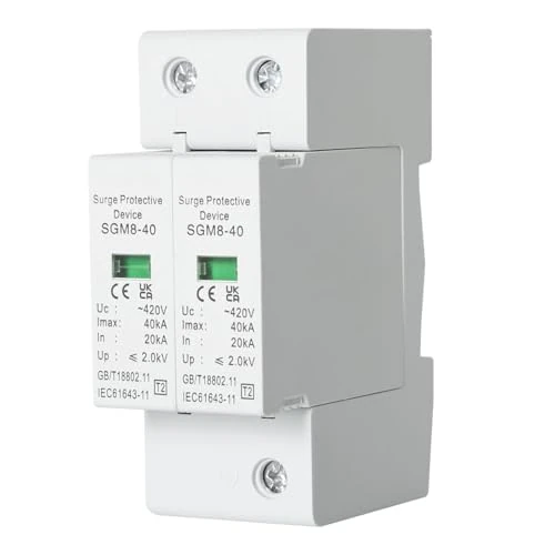 Offre limitée : DEWIN Dispositif de Protection Contre Les Surtensions, 1 Pièces 220V 2P 40KA Dispositif de Parafoudre Basse Tension de Protection Contre Les Surtensions pour la Protection Contre la Foudre de 17.19 € à 16.59 € (3% de remise)
