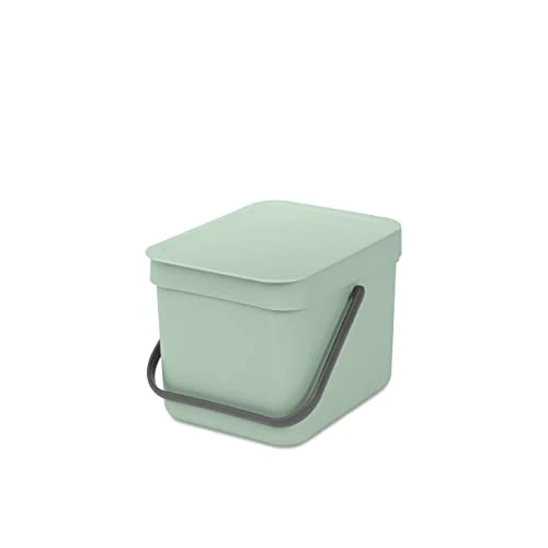 Offerta a tempo: Brabantia Sort & Go Pattumiera 6L (Jade Green), Pattumiera cucina in plastica con maniglia, Secchio spazzatura salvaspazio con coperchio stay open rimovibile, Cestino umido facile da pulire - 19% da 36.85 € a 29.87 €