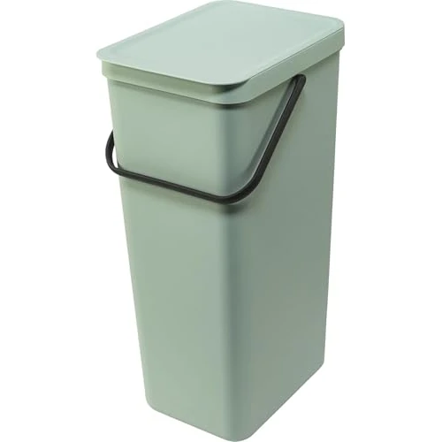 Limited offer: Brabantia Sort & Go Recycle Bin 40L (Jade Green), Space-Efficient Plastic Recycle Container with Handle, Removable and Stay-Open Lid, Easy to Clean Kitchen Bin without Nooks and Rims from 57.36 EUR to 34.99 EUR (save 39%)