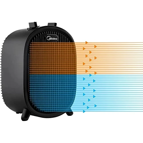 Midea NF20-20ABE Low Power Fan Heater, 2000W Home Portable Electric Heaters, Fast Heating, Spacious Spaces and Offices, Quiet, Black