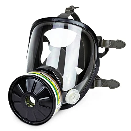 Limited-time offer: Full Face Respirator Mask RHINO RH-7011B (ABEK2P3R) Reusable for Organic, Inorganic Vapours and Gases, Acid, Ammonia and other Protection High Protectionn Thumb Cartridge for Dust, Paint, Spray Smoke from 69.99 £ to 69.99 £ (save 0.00%