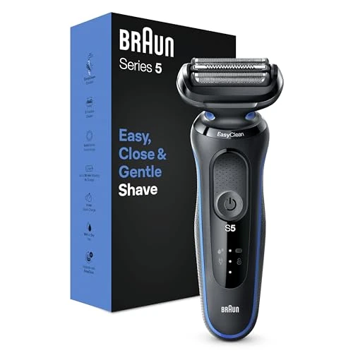 Beperkte aanbieding: Braun Series 5 51-B1000s Elektrisch Scheerapparaat Voor Mannen, EasyClean Wet & Dry, Oplaadbaar, Draadloos Scheerapparaat, Blauw van 79.85 EUR naar 63.24 EUR (besparing 21%)