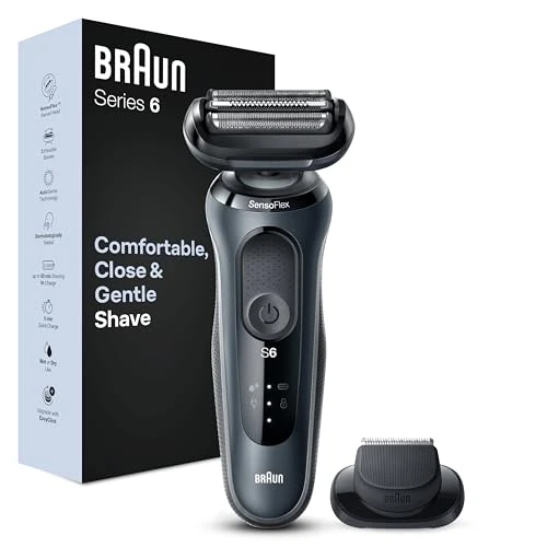 Limitiertes Angebot: Braun Series 6 Elektrorasierer mit EasyClick Aufsatz, SensoFlex Rasierer Herren Elektrisch, Präzisionstrimmer, Wet & Dry, Geschenk Mann, Made in Germany, 61-N1200s, grau von 124.90 EUR auf 119.48 EUR (Spare 4%)