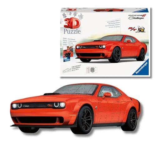 Offerta a tempo: Ravensburger - Puzzle 3d Dodge Challenger Rosso | Puzzle 3d Per Adulti E Bambini A Partire Dagli 10 Anni | Modellismo Da Costruire Adulti Di 163 Pezzi | Regalo Bambino 10 Anni E Più - 42% da 29.99 € a 17.50 €
