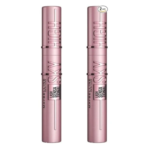 Maybelline New York Mascara Sensationele wimpers Sky High, volume en verlenging, gedefinieerd, gebogen en veelvoudig, zwart, 2 stuks