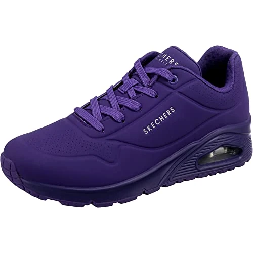 Skechers Women's UNO-Night Shades Sneaker, PUR, 2 UK Purple