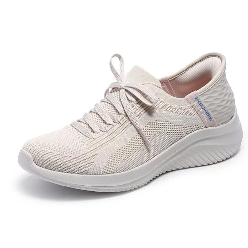 Oferta limitada: Skechers Ultra Flex 3.0 Brilliant Path, Zapatillas Mujer, Natural Knit Periwinkle Trim, 39 EU de 99.95 EUR a 60.79 EUR (ahorro 39%)