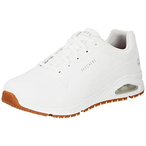 Skechers Men's Uno Sr Sutal Work Shoes, White Synthetic, 13 UK