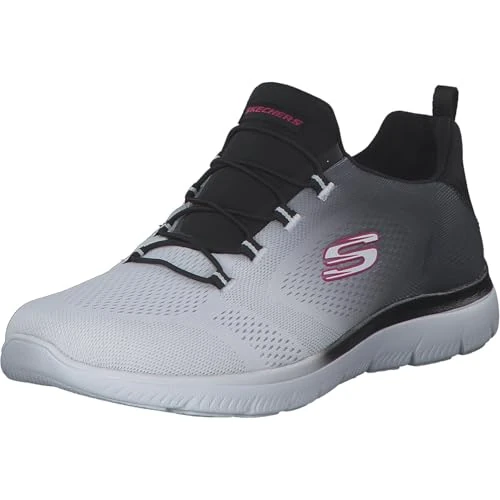 Oferta limitada: Skechers Mujer Summits Bright Charmer Zapatillas, Black & White Mesh/Trim, 37 EU de 69.95 € a 51.95 € (ahorro 26%)