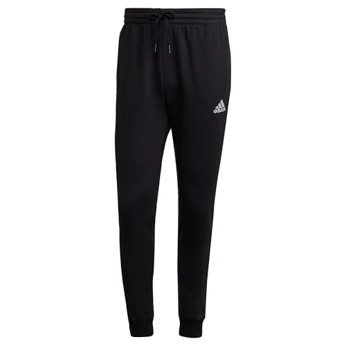 Limitiertes Angebot: adidas Herren Essentials Fleece Regular Tapered Pants, Black / White, XS von 50.00 EUR auf 42.90 EUR (Spare 14%)