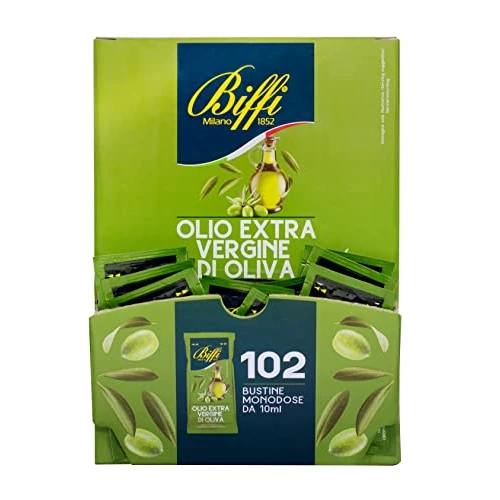 Offerta a tempo: Biffi Olio Extra Vergine di Oliva Monodose, 102 Bustine Monoporzione da 10ml - 0.00% da 19.90 € a 19.90 €
