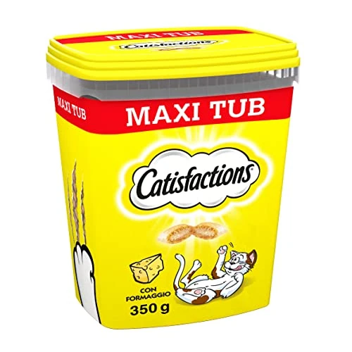 Offre limitée : Catisfactions Maxi Tub Friandises pour Chat – Goût Fromage – Récompenses pour Chats Adultes et Chatons – 350 g (Lot de 2) de 15.49 € à 19.05 € (-22.98% de remise)
