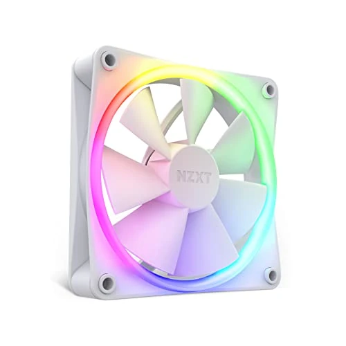 NZXT F120 RGB Fans - RF-R12SF-W1 - Personalizzazione avanzata dell'illuminazione RGB - Raffreddamento silenzioso - Singola (Controller RICHIESTO, NON INCLUSO) - Ventola da 120mm Bianco