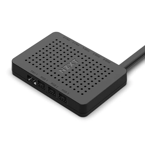 NZXT RGB & Fan Controller - AC-CRFR0-B1-6 canali di illuminazione ARGB - 3 canali ventola - Personalizzazione avanzata dell’illuminazione - Nero