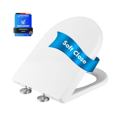 Offre limitee: Ibergrif M41001, Abattant WC Forme D, Cuvette Toilette avec Frein de Chute, Lunette WC avec Fermeture en Douceur, Lunette de Toilette Universelle, Blanc de 25.99 EUR a 24.43 EUR (economie 6%)