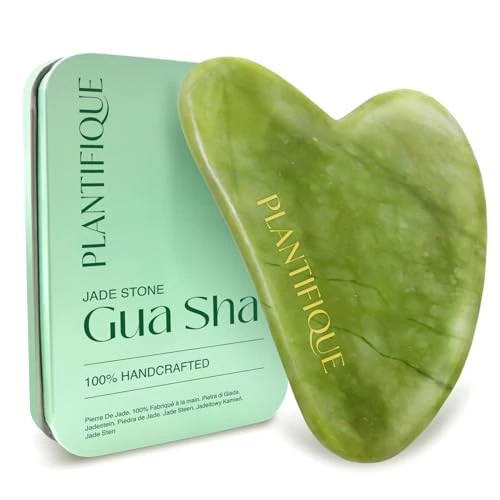 Offerta a tempo: PLANTIFIQUE Gua Sha Viso Giada - Jade Guasha Pietra Massaggiatore Antirughe - 13% da 15.95 € a 13.95 €