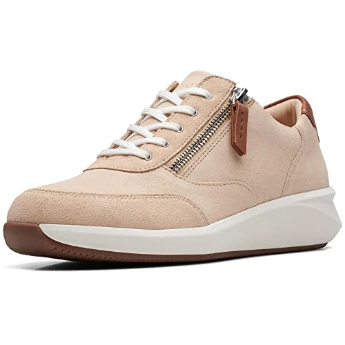 Oferta limitada: Clarks Women's Un Rio Zip Sneaker, Light Sand Nub, 39.5 EU de 69.95 EUR a 63.43 EUR (ahorro 9%)