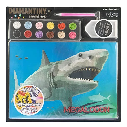 Offerta a tempo: DIAMANTINY Level Up - Nice Group Creative Art, Diamond Painting Kit crea il mosaico, DINOSAURS, Megalodon - 0.00% da 14.22 € a 14.22 €