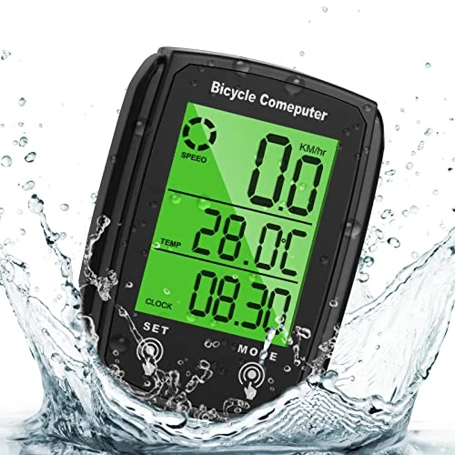 Offerta a tempo: URAQT Computer di Bicicletta, Impermeabile Bici Computer con 19 Funzioni, Ciclocomputer con LCD Display Retroilluminato e Supporto, Controllo Tattile, per Distanza di Tracciamento, Velocità - 40% da 14.99 € a 8.99 €