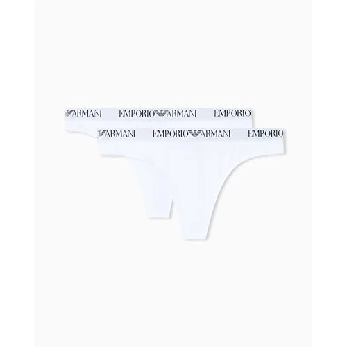 Zeitlich begrenztes Angebot: Emporio Armani Woman's Essential Cotton 2-Pack Thong, White, L, weiß/weiß, L von 47.00 € auf 31.14 € (34% Rabatt)