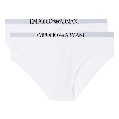 Offerta a tempo: Emporio Armani Soft Touch Bamboo Viscose 2-Pack Brief Slip, Bianco/Bianco, S (Pacco da 2) Uomo - 48% da 55.00 € a 28.81 €