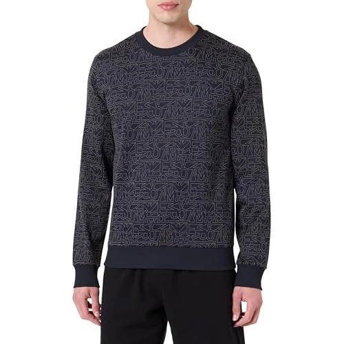 Limited-time offer: EMPORIO ARMANI Man Jacquard Logo Hoodie Sweatshirt Blue S from 88.80 GBP to 88.80 GBP (save 0%)