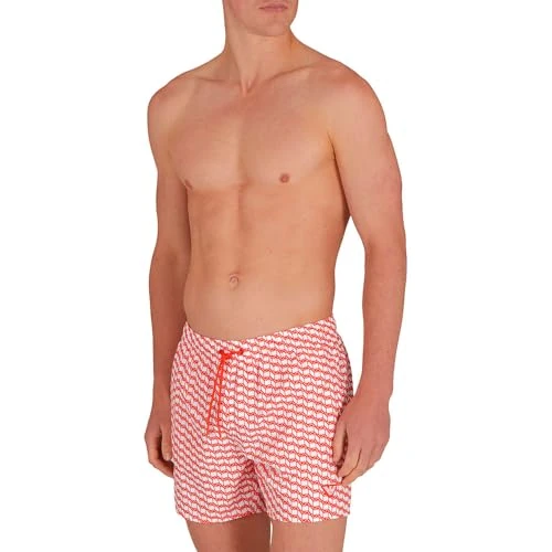 Emporio Armani Bañador Tipo bóxer para Hombre, Blanco/Rojo Com, XXL
