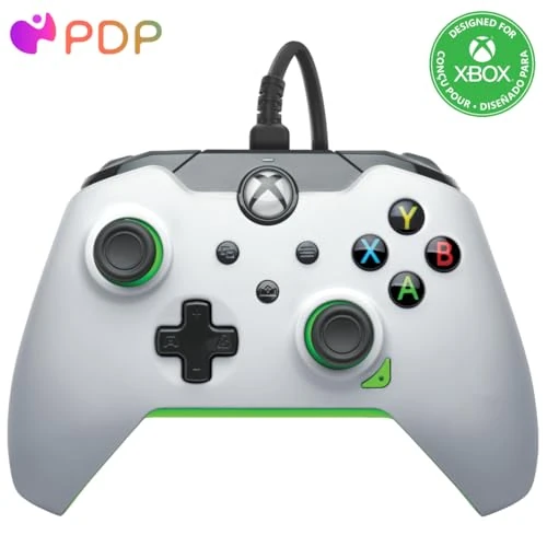 PDP Wired Controller Neon White for Xbox Series X|S, Gamepad, Wired Video Game Controller, Gaming Controller, Xbox One, Officially Licensed - Xbox Series X