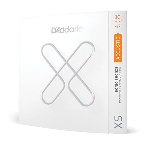 Limited offer: D'Addario Acoustic Guitar Strings, XS 80/20 Bronze Coated, XSABR1047, Extra Light Gauge 10-47, 6-String Set, Pack of 1 from 19.99 EUR to 19.99 EUR (save 0%)