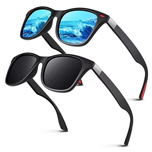 Offerta a tempo: LINVO Occhiali da Sole da Uomo Donna Polarizzati Classici Moda Rettangolari TR90 100% Protezione UV400 per Guidare la Pesca - 0.00% da 28.99 € a 28.99 €