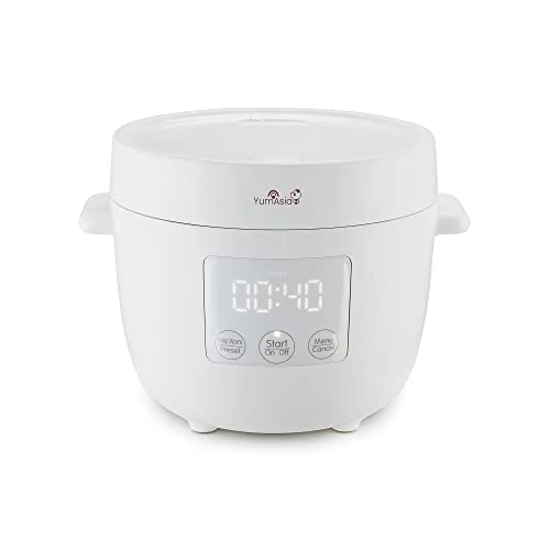 Offerta a tempo: Yum Asia Tsuki mini cuociriso con ciotola in ceramica Shinsei (2,5 tazze, 0,45 litri) 5 funzioni di cottura del riso, 2 funzioni multicooker, display a LED nascosto, 220-240V (Pebble White) - 0.00% da 99.90 € a 99.90 €