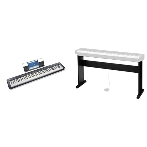 Casio CDP-S110BKC5 Fully Weighted Hammer Action Cyfrowy Piano & Casio CS-46PC5 Drewniany Stojak, Czarny