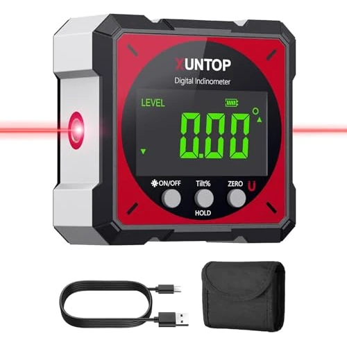 Offerta a tempo: XUNTOP Inclinometro Digitale 4x90° Laser 4 Lati Magnetici N52 Ricaricabile - 10% da 35.99 € a 32.29 €