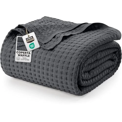 Oferta limitada: Utopia Bedding Manta Tipo Gofre De Algodón De 300 gsm (Gris Carbón - 228x228 cm), Edredón Suave, Ligero Y Transpirable para Todas Las Estaciones de 28.99 € a 26.09 € (ahorro 10%)