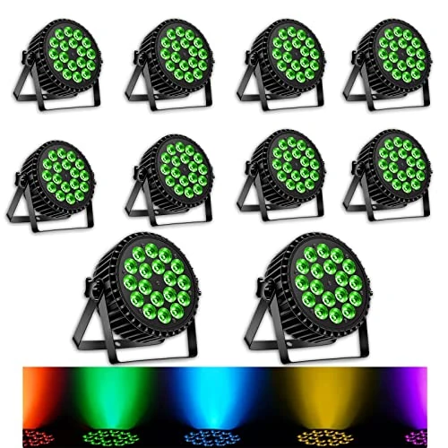 Offerta a tempo: DELIBANG 10PCS Par LED RGBW Luci Palcoscenico Discoteca DJ Faretti 18 LED Par DMX Auto Sound 200W 8CH Alluminio Fari Effetti Luce Stroboscopica Discoteca DJ per Festa Prestazione Halloween Natale - 19% da 679.99 € a 549.09 €