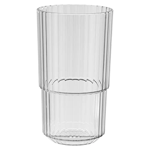 APS 10564 Trinkbecher -LINEA- Hochwertiges Tritan Kunststoff Trinkglas mit 0,5 Liter, BPA frei, stapelbar, bruchfestes Mehrweg-Glas, wiederverwendbar und spülmaschinenfest, 500 ml, crystal clear