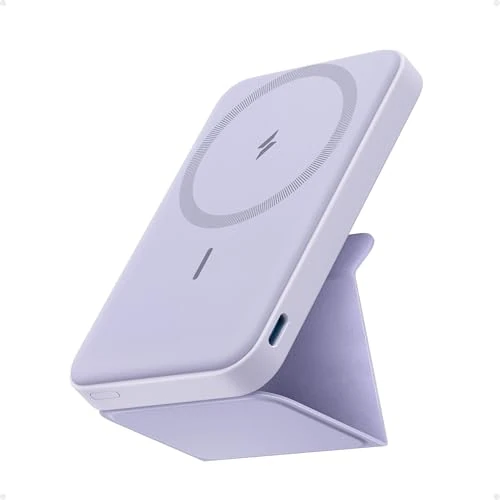 Zeitlich begrenztes Angebot: Anker 622 Magnetische Kabellose Powerbank (MagGo), 5000mAh Klappbare Magnetische Powerbank mit USB-C für iPhone 17/16/15/14/13/12, Lavendel von 35.99 € auf 35.99 € (0.00% Rabatt)