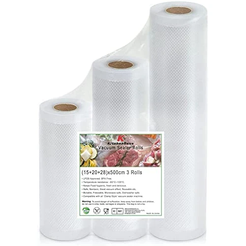 Oferta limitada: Rollos de papel de vacío: bolsas de vacío KitchenBoss para máquina de envasado al vacío, 15/20/28 x 500 cm, lámina de sellado para máquina de soldadura de láminas, 3 rollos de 10.99 EUR a 10.99 EUR (ahorro 0%)