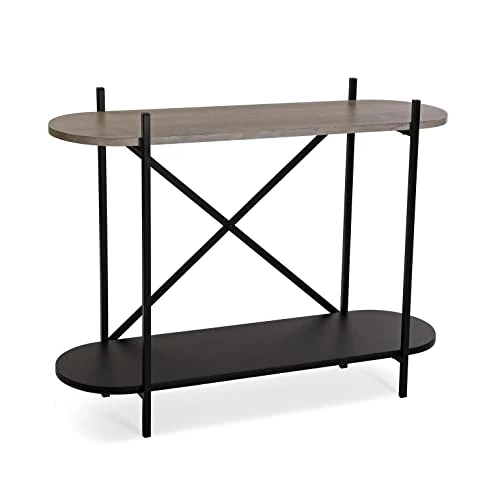 Oferta limitada: Versa Madison Mueble Recibidor Estrecho para Entrada o Pasillo, Mesa Consola, con Estante Inferior, Medidas (Al x L x An) 76 x 33 x 100 cm, Madera y Metal, Color Marrón y Negro de 263.95 € a 220.98 € (ahorro 16%)