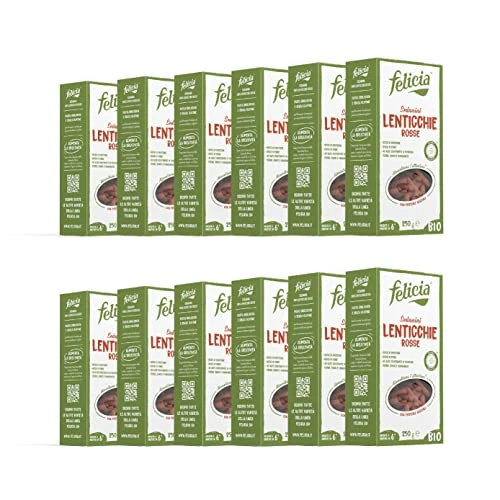 Offerta a tempo: Felicia, Sedanini di Lenticchie Rosse, Pasta di Legumi Naturale e Biologica, Ricca Fonte di Fibre, di Proteine Vegetali e di Sali Minerali, Senza Glutine, Box da 12 Confezioni - 0.00% da 33.60 € a 33.60 €