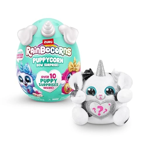 Rainbocorns Puppycorn Bow Surprise Serie 5, Dalmatiner - Plüsch zum Sammeln - 5 Lagen voller Überraschungen, Herz zum Aufklappen, Sticker, Schleim, ab 3 Jahren (Dalmatiner)