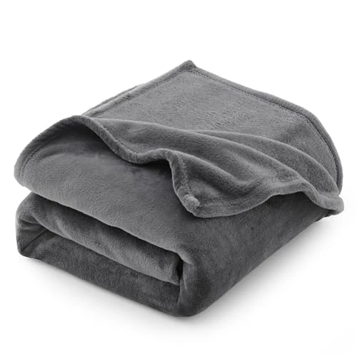 Fleece Blanket Grey 150 x 200 cm XL Soft Fluffy and Warm Cuddly Blanket 200 x 150 cm Blanket 150 x 200 cm Sofa Blanket for Bed and Sofa, Couch Blanket 4 Seasons