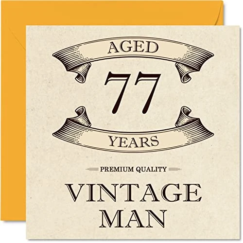 Limited-time offer: Stuff4 Vintage 77th Birthday Cards for Men - Aged 77 Years - Fun Birthday Card for Grandpa Dad Husband Uncle Brother Grandad, 145mm x 145mm Greeting Cards, 77th Birthday Card from $21.58 to $4.99 (save 76.88%)