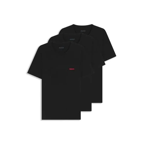 Oferta limitada: HUGO Camiseta de Hombre RN Triplet P Pack de Tres Camisetas de algodón con Logotipo Impreso, Negro1, XXL de 39.95 € a 39.95 € (ahorro 0.00%)