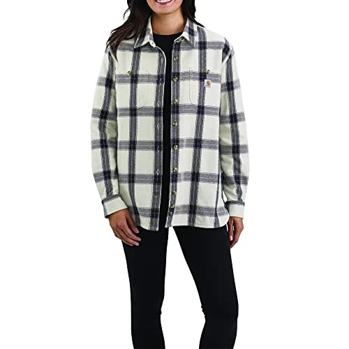 Carhartt Herren Loose Fit Schweres Twill Langarm Plaid Shirt, Malt, XS