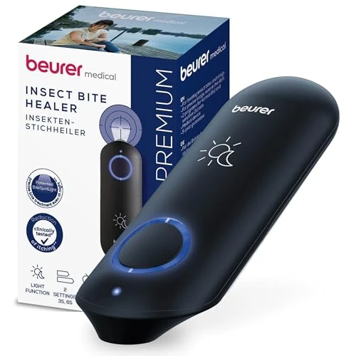 Beperkte aanbieding: Beurer BR 90 Insectenbeetheler, elektronische warmtepen voor de behandeling van insectenbeten en -steken, chemisch vrij apparaat met geïntegreerd LED-licht voor gebruik in het donker van 48.19 EUR naar 48.19 EUR (besparing 0%)