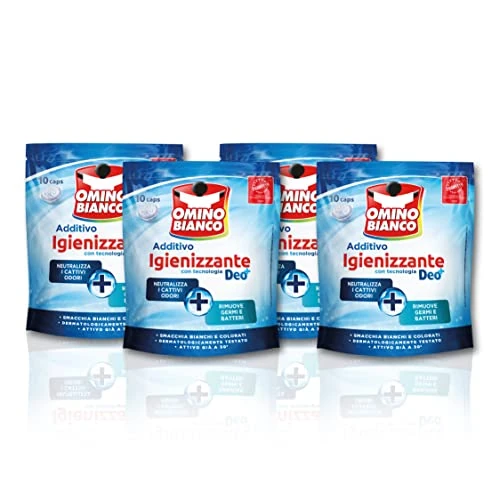 Beperkte aanbieding: Omino Bianco - Wasmachineadditief idrocaps, in water oplosbare capsules voor wasgoed, Deo+ technologie, tegen bacteriën en slechte geuren, 10 capsules x 4 verpakkingen van 18.90 EUR naar 18.90 EUR (besparing 0%)